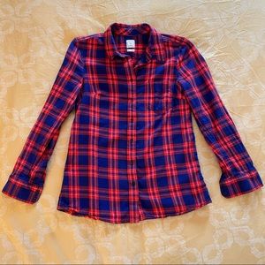Gap Fitted Boyfriend Flannel Shirt